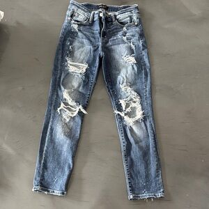 Judy Blue Distressed Skinny Jeans in Blue